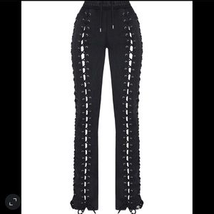 HIDDEN CULT Wynn Laced Up Vintage Black Pants - XL